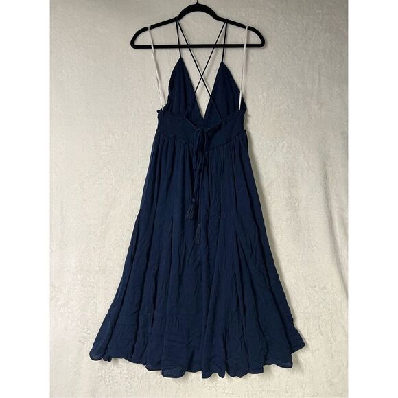 Lulus Essentially Elegant Navy Blue Sleeveless Backless Midi Dress Size M New - Picture 7 of 11